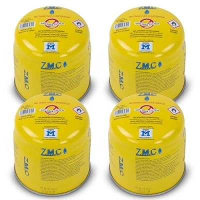 Abbildung von Z.M.C 4X Butan Gaskartuschen 190g Typ C200 EN417, Gas Kartuschen mit Sicherheitsventil, Stechkartusche Gaskartusche ideal für Gasbrenner, Campingkocher, Abflämmgerät, Lötbrenner, Gaskocher