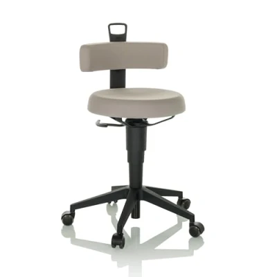Abbildung von hjh OFFICE Balancestuhl höhenverstellbar TOP Work Flex beweglicher Arbeitshocker mit Rückenlehne, Stoff Grau