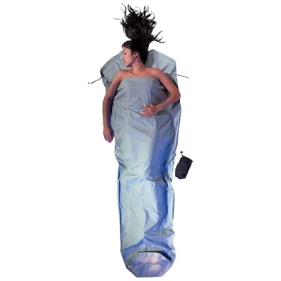 Abbildung von Cocoon MummyLiner Mumienschlafsack, Baumwolle, Cactus Blue, 241 x 90/56 cm