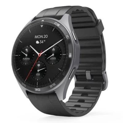 Abbildung von Hama Smartwatch (AMOLED Farbdisplay 1,43“, GPS, Telefonfunktion, wasserdicht, WhatsApp, Sprachassistent, Schlaftracker, 110 Sportmodi + Trainingspläne, Schrittzähler, Pulsmesser, Kalorien etc) schwarz