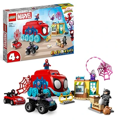 Abbildung von LEGO 10791 Marvel Spideys Team Truck, Spielzeug für Kinder ab 4 Jahren mit Miles Morales und Black Panther Minifiguren, Spidey Seine Super Freunde
