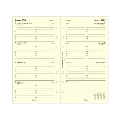 Abbildung von FIL OFAX 1 Nachfüllpack für Personal Organizer Woche auf 2 Seiten Format: 9,5 x 17 cm Januar bis Dezember 2023 cremefarbenes Papier