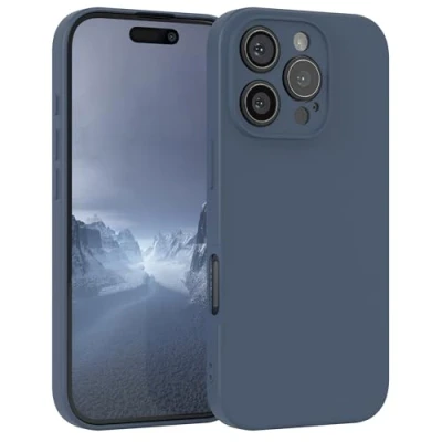 Abbildung von EAZY Case Silikonhülle für iPhone 16 Pro Hülle Silikon weich stoßfeste Handyhülle Schutzhülle mit Kameraschutz Dünn Premium Schutz Cover TPU Phone Bumper in Petrol