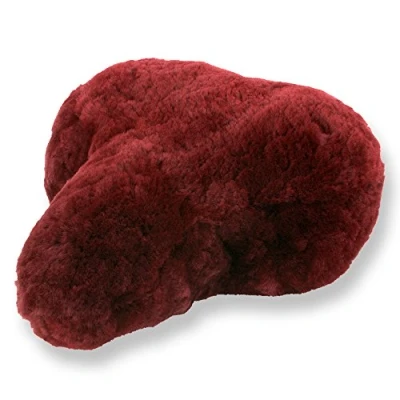 Abbildung von Reissner Lammfelle Fahrradsattel Bezug Fahrradsattelüberzug aus Merino Lammfell FSB A 3 rot Bordeaux 28x15cm