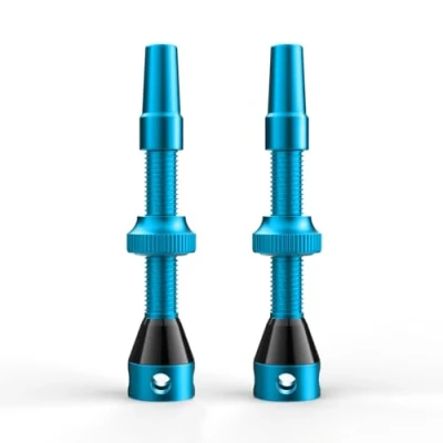Abbildung von Shredr. Tubeless Ventile Set Presta Für Schlauchlos Reifen Superleichtes Alu, bunt eloxiert, französisches Ventil Normale Felgen (hellblau, 44mm)
