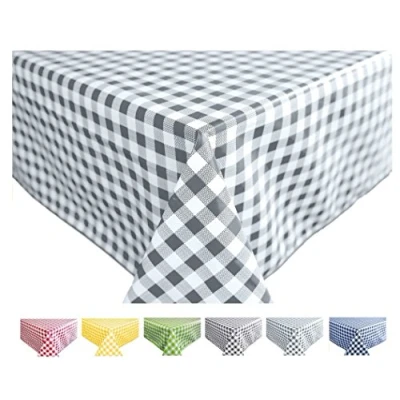 Abbildung von Wachstuch Tischdecke Abwaschbar Eckig 140 x 180 cm Kariert Karo Hellgrau