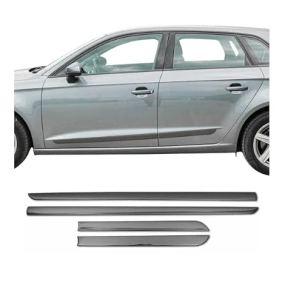 Abbildung von OMAC Türschutzleiste Seitentürleiste kompatibel mit VW Sharan 2010 2024 Chrom Stahl Dunkel 4X