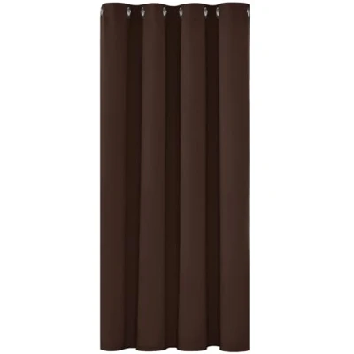 Abbildung von Deconovo Verdunkelungsgardinen mit Ösen Blickdichte Vorhänge Wohnzimmer Dicke Thermogardine Kälteschutz warm Hitzeschutz, 138x132 cm(HöhexBreite), Dunkelbraun, 1 Stück