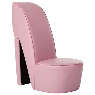 Abbildung von vidaXL Schuhsessel High Heel Design Sessel Stuhl Polstersessel Wohnzimmersessel Loungesessel Relaxsessel Hocker Sitzhocker Rosa Kunstleder
