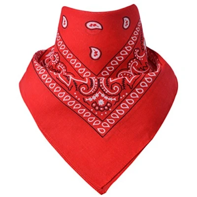 Abbildung von Miobo Bandana, Kopftücher, Halstücher, Halsband, 100% Baumwolle, Paisley Rot 55x55cm