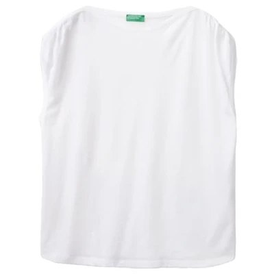 Abbildung von United Colors of Benetton Dropped Shoulder Tshirt basic, Damen, Größe: Large, White