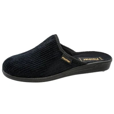 Abbildung von Fischer Markenschuh Frank Pantoffel Streifencord, Moltonfutter