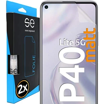 Abbildung von s.e Schutzfolie für Huawei P40 Lite 5G, 2 Stück, Full Screen, Positionierhilfe, 5G Schutzfolie, transparente Displayfolie, funktionierende Alternative zu Schutzglas, Schutzglasfolie