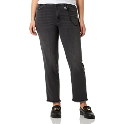 Abbildung von Love Moschino Women&#039;s Cropped Slim fit 5 Pocket Trousers Casual Pants, Black, 27