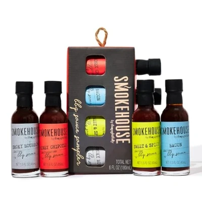 Abbildung von Smokehouse by Thoughfully Gourmet BBQ Saucen Probier Set Geschenkbox mit 4 veganen Barbecue Grill x 45 ml