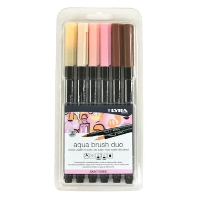 Abbildung von LYRA L6521062 Aqua Brush Duo Brauntöne, Set mit 6 Farben