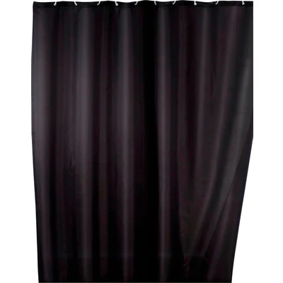 Abbildung von WENKO Duschvorhang &quot;Uni Black&quot;, Höhe 200 cm, Polyester, waschbar