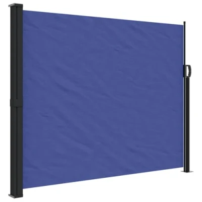 Abbildung von vidaXL Seitenmarkise, Wandmarkise mit PU Beschichtung, Sichtschutz für Balkon Terrasse Garten, Windschutz Markise, Ausziehbar Blau Polyester