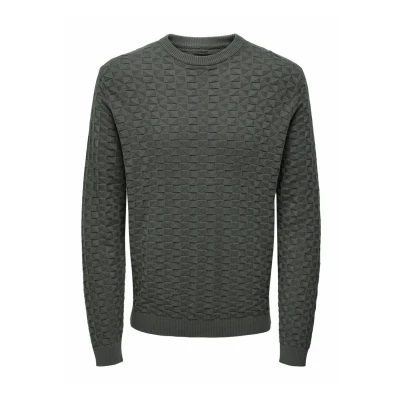 Abbildung von Only &amp; Sons Kalle REG 12 Struc CREW NOOS Strickpullover, Herren, Größe: XL, Silver lining