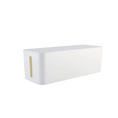 Abbildung von RICOO Kabelbox, Kabelmanagement Box Z4001 W, Kabel Organizer 40,6 x 15,6 13,4 cm, Aufbewahrungsbox zum Verstecken von Steckdosenleisten, Adaptern und Kabeln, Kabelsammler, Weiß