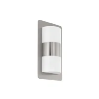 Abbildung von Eglo 98085 LED Outdoor Wandleuchte CISTIERNA edelstahl weiß E27 L:18cm H:35cm T:9cm IP44 dimmbar