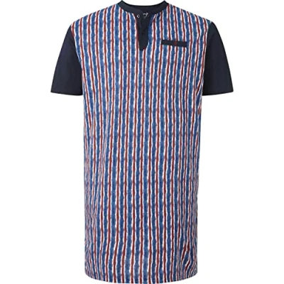 Abbildung von Charles Colby LORD Kendry Nachthemd, Herren, Größe: 6XL, Blau gemustert