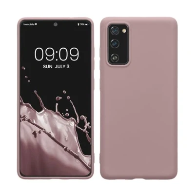 Abbildung von kwmobile Hülle kompatibel mit Samsung Galaxy S20 FE weiches TPU Silikon Case Cover geeignet für kabelloses Laden Nude Lilac