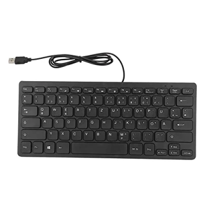 Abbildung von ciciglow Kabelgebundene Tastatur, TT A01 78 Tasten USB Tastatur Stumm, Ultradünne Russische/französische/deutsche für PC Laptop Desktop Computer(Deutsch)