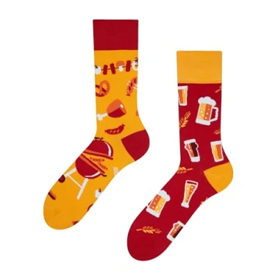 Abbildung von Dedoles Socken Unisex Damen Herren &amp; Kinder Baumwolle viele lustige Designs 1 Paar Geschenk links rechts verschieden, Farbe Mehrfarbig, Motiv Orange, Gr. 39 42
