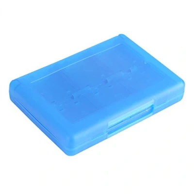 Abbildung von Yosoo 28 in 1 Spiele Fall Kunststoff Anti Schock Halter Speicher Micro SD Speicherkarte Tragetasche für Nintendo 3DS DSL DSI LL Aufbewahrungsbox(Blau)