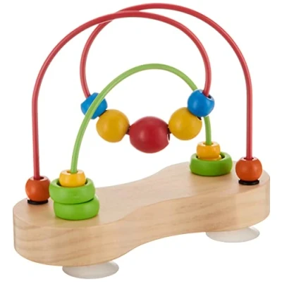 Abbildung von Hape Double Bubble Holzperlen Labyrinth Preisgekröntes pädagogisches Draht Achterbahn Sortier Puzzle, frühes Entwicklungsspielzeug für Babys