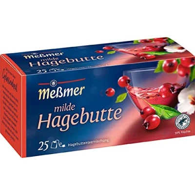 Abbildung von Meßmer Milde Hagebutte 25 Teebeutel Vegan Glutenfrei Laktosefrei, 75g