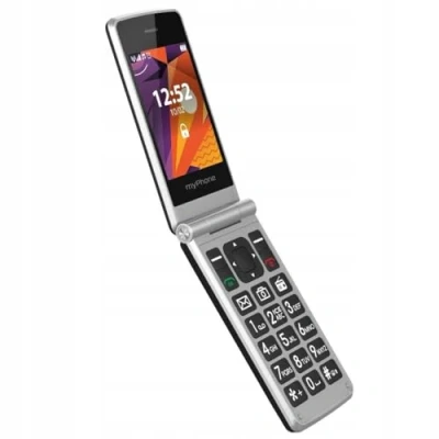 Abbildung von MP myPhone Tango LTE Seniorenhandy ohne Vertrag, 2.4&quot; und 1.77&quot; Displays, klappbar, Klapphandy Mobiltelefon, große Tasten, 1400mAh Lange Akku, 4G, Dual SIM, mit Notruftaste, Ladegerät Kamera, Silber