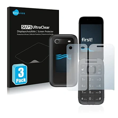Abbildung von Savvies 6 Stück Schutzfolie für Nokia 2660 Flip (Display+Rückseite) Displayschutz Folie Ultra Transparent