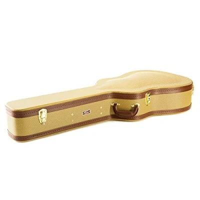 Abbildung von Fame Tweed Case Western Guitar Robuster Formkoffer mit Überzug, Holzkern, rotes Plüsch Innenfutter, Zubehörfach