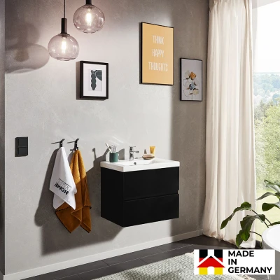 Abbildung von HOME Deluxe Badmöbel Set WANGEROOGE Made in Germany, (1 St), inkl. Waschbecken &amp; Softclose Funktion, B 60 cm, Badschrank