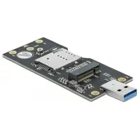 Abbildung von USB 3.2 Gen 1 Konverter Typ A Stecker zu M.2 Key B mit SIM Slot