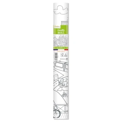 Abbildung von Avenue Mandarine GY083C Graffy Roll zum Ausmalen, Plakatpapier 90g, Rollen 5m x 0,35 m, für Filz und Schreibstifte geeignet, 1 Stück, umweltfreundliche Stadt