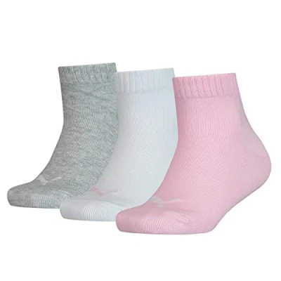 Abbildung von Puma Unisex Kinder Kids&#039; Quarter (3 Pack) Socks, Rose Water, 35 38 EU