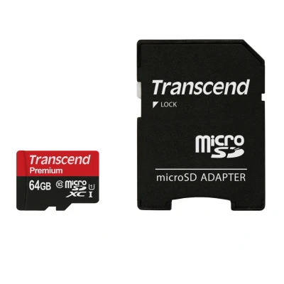 Abbildung von Transcend 64GB microSDXC Class 10 UHS I 300x + SD Adapter