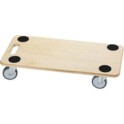 Abbildung von Dörner + Helmer Transportroller Stabil Soft, 590mm x 290mm 120mm, 200kg Tragkraft, Gummiräder, für Kisten und Möbel