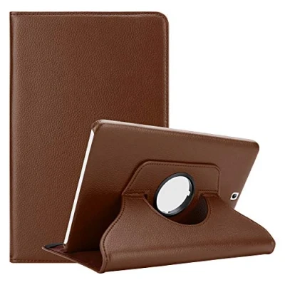 Abbildung von Cadorabo Hülle kompatibel mit Samsung Galaxy Tab S2 (9.7 Zoll) Tablethülle ohne Auto Wake Up aus Premium Kunst Leder Flip Klappbare Stoßfeste Cover für Tasche in Braun