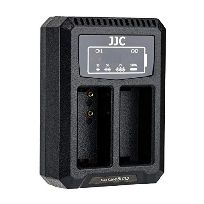 Abbildung von JJC USB Dual Ladegerät Akkulader für Panasonic FZ300 FZ200 FZ1000 GH2 G5 G6 G7 G85, GX8, Leica Q V Lux Lux4 Lux5, Sigma dp0 dp1 dp2 Quattro DMW BLC12 BP 51 DC12 Akku