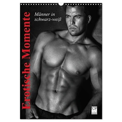 Abbildung von Erotische Momente. Männer in schwarz weiß (Wandkalender 2025 DIN A3 hoch), CALVENDO Monatskalender