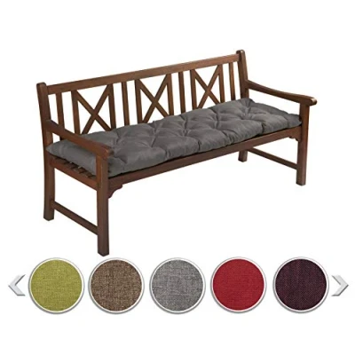 Abbildung von sunnypillow Bankauflage Stuhlkissen viele Farben und Größen zur Auswahl, 140 x 40 cm anthrazit