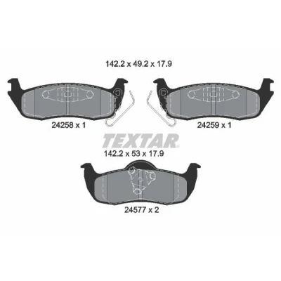 Abbildung von TEXTAR 2425801 Bremsbelagsatz mit akustischer Verschleißwarnung JEEP: Commander, GRAND CHEROKEE 3