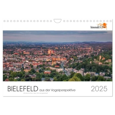 Abbildung von BIELEFELD aus der Vogelperspektive (Wandkalender 2025 DIN A4 quer), CALVENDO Monatskalender