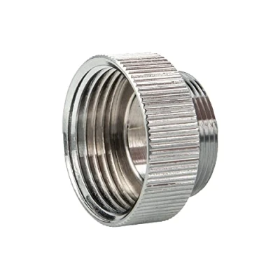 Abbildung von tecuro Aufnahmeadapter Adapter Übergangsstück für Armaturenausläufe AG M 22x1 auf IG 3/4 Zoll Messing verchromt 4699101