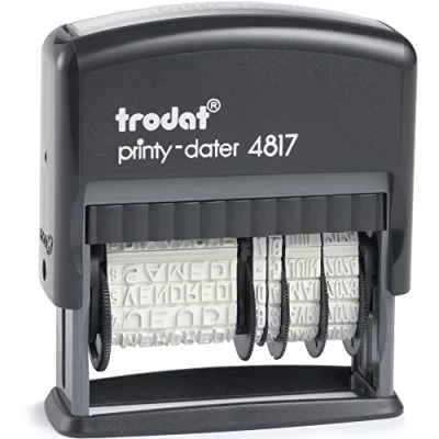 Abbildung von Trodat Printy 4817B Datumstempel mit Datum und automatischem Stempeldruck, 47 x 3,8 mm, Schwarz