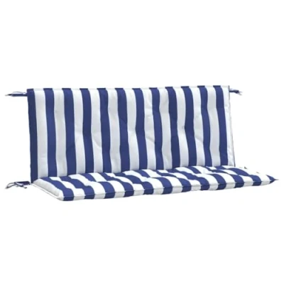 Abbildung von vidaXL Sitzauflage Gartenbank Auflagen 2 Stk. Blau&amp;Weiß Gestreift 120x50x7cm Stoff, (2 St)